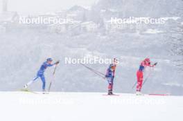 06.01.2024, Val di Fiemme, Italy (ITA): Kerttu Niskanen (FIN), Jessie Diggins (USA), Teresa Stadlober (AUT), (l-r)  - FIS world cup cross-country, tour de ski, mass, Val di Fiemme (ITA). www.nordicfocus.com. © Barbieri/NordicFocus. Every downloaded picture is fee-liable.