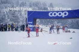 06.01.2024, Val di Fiemme, Italy (ITA): Harald Oestberg Amundsen (NOR), Paal Golberg (NOR), (l-r)  - FIS world cup cross-country, tour de ski, mass, Val di Fiemme (ITA). www.nordicfocus.com. © Barbieri/NordicFocus. Every downloaded picture is fee-liable.