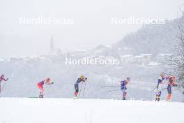 06.01.2024, Val di Fiemme, Italy (ITA): Desiree Steiner (SUI), Lisa Lohmann (GER), Sophia Laukli (USA), (l-r)  - FIS world cup cross-country, tour de ski, mass, Val di Fiemme (ITA). www.nordicfocus.com. © Barbieri/NordicFocus. Every downloaded picture is fee-liable.