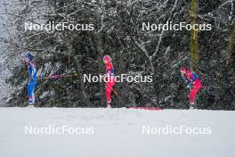 06.01.2024, Val di Fiemme, Italy (ITA): Kerttu Niskanen (FIN), Teresa Stadlober (AUT), Heidi Weng (NOR), (l-r)  - FIS world cup cross-country, tour de ski, mass, Val di Fiemme (ITA). www.nordicfocus.com. © Barbieri/NordicFocus. Every downloaded picture is fee-liable.