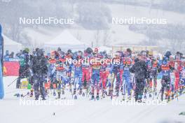 06.01.2024, Val di Fiemme, Italy (ITA): Krista Parmakoski (FIN), Jessie Diggins (USA), Kerttu Niskanen (FIN), (l-r)  - FIS world cup cross-country, tour de ski, mass, Val di Fiemme (ITA). www.nordicfocus.com. © Barbieri/NordicFocus. Every downloaded picture is fee-liable.