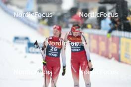 06.01.2024, Val di Fiemme, Italy (ITA): Nadja Kaelin (SUI), Desiree Steiner (SUI), (l-r)  - FIS world cup cross-country, tour de ski, mass, Val di Fiemme (ITA). www.nordicfocus.com. © Modica/NordicFocus. Every downloaded picture is fee-liable.