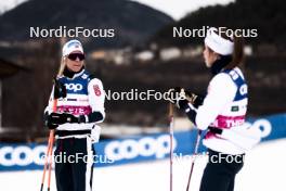 05.01.2024, Val di Fiemme, Italy (ITA): Silje Theodorsen (NOR), Astrid Oeyre Slind (NOR), (l-r)  - FIS world cup cross-country, tour de ski, training, Val di Fiemme (ITA). www.nordicfocus.com. © Modica/NordicFocus. Every downloaded picture is fee-liable.