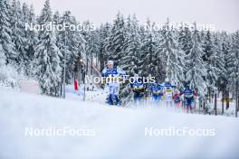 19.01.2024, Oberhof, Germany (GER): Marcus Grate (SWE), Lucas Chanavat (FRA), Federico Pellegrino (ITA), Calle Halfvarsson (SWE), James Clinton Schoonmaker (USA), (l-r)  - FIS world cup cross-country, individual sprint, Oberhof (GER). www.nordicfocus.com. © Authamayou/NordicFocus. Every downloaded picture is fee-liable.