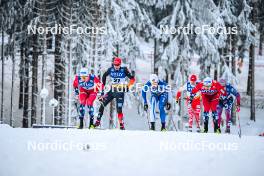 19.01.2024, Oberhof, Germany (GER): Johannes Hoesflot Klaebo (NOR), Jan Stoelben (GER), Iivo Niskanen (FIN), Kamil Bury (POL), Erik Valnes (NOR), (l-r)  - FIS world cup cross-country, individual sprint, Oberhof (GER). www.nordicfocus.com. © Authamayou/NordicFocus. Every downloaded picture is fee-liable.