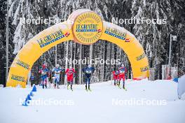 19.01.2024, Oberhof, Germany (GER): Kevin Bolger (USA), Marcus Grate (SWE), Erik Valnes (NOR), Lucas Chanavat (FRA), Johannes Hoesflot Klaebo (NOR), (l-r)  - FIS world cup cross-country, individual sprint, Oberhof (GER). www.nordicfocus.com. © Authamayou/NordicFocus. Every downloaded picture is fee-liable.