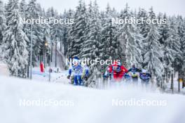 19.01.2024, Oberhof, Germany (GER): Emil Danielsson (SWE), Even Northug (NOR), Federico Pellegrino (ITA), Renaud Jay (FRA), (l-r)  - FIS world cup cross-country, individual sprint, Oberhof (GER). www.nordicfocus.com. © Authamayou/NordicFocus. Every downloaded picture is fee-liable.