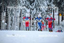 19.01.2024, Oberhof, Germany (GER): Johannes Hoesflot Klaebo (NOR), Iivo Niskanen (FIN), Erik Valnes (NOR) - FIS world cup cross-country, individual sprint, Oberhof (GER). www.nordicfocus.com. © Authamayou/NordicFocus. Every downloaded picture is fee-liable.