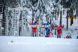 19.01.2024, Oberhof, Germany (GER): Johannes Hoesflot Klaebo (NOR), Iivo Niskanen (FIN), Erik Valnes (NOR) - FIS world cup cross-country, individual sprint, Oberhof (GER). www.nordicfocus.com. © Authamayou/NordicFocus. Every downloaded picture is fee-liable.