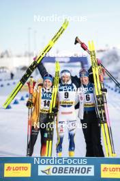 20.01.2024, Oberhof, Germany (GER): Katharina Hennig (GER), Frida Karlsson (SWE), Kerttu Niskanen (FIN), (l-r) - FIS world cup cross-country, mass, Oberhof (GER). www.nordicfocus.com. © Modica/NordicFocus. Every downloaded picture is fee-liable.