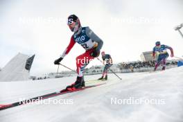 20.01.2024, Oberhof, Germany (GER): Olivier Leveille (CAN), Thomas Maloney Westgaard (IRL), Zak Ketterson (USA), (l-r)  - FIS world cup cross-country, mass, Oberhof (GER). www.nordicfocus.com. © Modica/NordicFocus. Every downloaded picture is fee-liable.