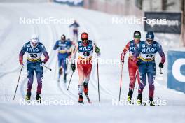 20.01.2024, Oberhof, Germany (GER): Peter Wolter (USA), Jonas Baumann (SUI), Michael Foettinger (AUT), James Clinton Schoonmaker (USA), (l-r)  - FIS world cup cross-country, mass, Oberhof (GER). www.nordicfocus.com. © Modica/NordicFocus. Every downloaded picture is fee-liable.