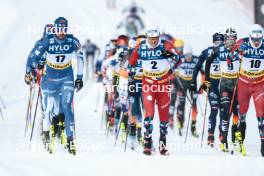 20.01.2024, Oberhof, Germany (GER): Perttu Hyvarinen (FIN), Paal Golberg (NOR), Martin Loewstroem Nyenget (NOR), (l-r)  - FIS world cup cross-country, mass, Oberhof (GER). www.nordicfocus.com. © Modica/NordicFocus. Every downloaded picture is fee-liable.