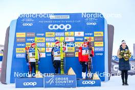 20.01.2024, Oberhof, Germany (GER): Martin Loewstroem Nyenget (NOR), Erik Valnes (NOR), Paal Golberg (NOR), (l-r)  - FIS world cup cross-country, mass, Oberhof (GER). www.nordicfocus.com. © Authamayou/NordicFocus. Every downloaded picture is fee-liable.