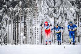 20.01.2024, Oberhof, Germany (GER): Nicola Wigger (SUI), Richard Jouve (FRA), Nail Bashmakov (KAZ), (l-r)  - FIS world cup cross-country, mass, Oberhof (GER). www.nordicfocus.com. © Authamayou/NordicFocus. Every downloaded picture is fee-liable.