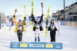 20.01.2024, Oberhof, Germany (GER): Katharina Hennig (GER), Frida Karlsson (SWE), Kerttu Niskanen (FIN), (l-r) - FIS world cup cross-country, mass, Oberhof (GER). www.nordicfocus.com. © Modica/NordicFocus. Every downloaded picture is fee-liable.