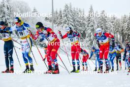 20.01.2024, Oberhof, Germany (GER): Jens Burman (SWE), Mika Vermeulen (AUT), Johannes Hoesflot Klaebo (NOR), Paal Golberg (NOR), (l-r)  - FIS world cup cross-country, mass, Oberhof (GER). www.nordicfocus.com. © Authamayou/NordicFocus. Every downloaded picture is fee-liable.