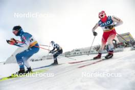 20.01.2024, Oberhof, Germany (GER): Markus Vuorela (FIN), Simone Dapra (ITA), Nicola Wigger (SUI), (l-r)  - FIS world cup cross-country, mass, Oberhof (GER). www.nordicfocus.com. © Modica/NordicFocus. Every downloaded picture is fee-liable.