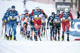20.01.2024, Oberhof, Germany (GER): Perttu Hyvarinen (FIN), Paal Golberg (NOR), Martin Loewstroem Nyenget (NOR), (l-r)  - FIS world cup cross-country, mass, Oberhof (GER). www.nordicfocus.com. © Modica/NordicFocus. Every downloaded picture is fee-liable.