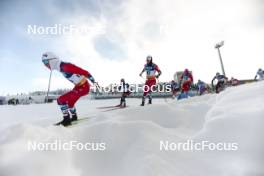 20.01.2024, Oberhof, Germany (GER): Martin Loewstroem Nyenget (NOR), Federico Pellegrino (ITA), Johannes Hoesflot Klaebo (NOR), Mattis Stenshagen (NOR), Friedrich Moch (GER), (l-r)  - FIS world cup cross-country, mass, Oberhof (GER). www.nordicfocus.com. © Modica/NordicFocus. Every downloaded picture is fee-liable.