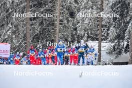 20.01.2024, Oberhof, Germany (GER): Mattis Stenshagen (NOR), Friedrich Moch (GER), Hugo Lapalus (FRA), William Poromaa (SWE), (l-r)  - FIS world cup cross-country, mass, Oberhof (GER). www.nordicfocus.com. © Authamayou/NordicFocus. Every downloaded picture is fee-liable.