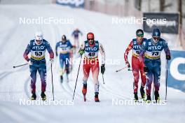 20.01.2024, Oberhof, Germany (GER): Peter Wolter (USA), Jonas Baumann (SUI), Michael Foettinger (AUT), James Clinton Schoonmaker (USA), (l-r)  - FIS world cup cross-country, mass, Oberhof (GER). www.nordicfocus.com. © Modica/NordicFocus. Every downloaded picture is fee-liable.