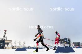20.01.2024, Oberhof, Germany (GER): Friedrich Moch (GER), Johannes Hoesflot Klaebo (NOR), (l-r)  - FIS world cup cross-country, mass, Oberhof (GER). www.nordicfocus.com. © Modica/NordicFocus. Every downloaded picture is fee-liable.