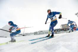20.01.2024, Oberhof, Germany (GER): Lauri Vuorinen (FIN), Nail Bashmakov (KAZ), Arsi Ruuskanen (FIN), (l-r)  - FIS world cup cross-country, mass, Oberhof (GER). www.nordicfocus.com. © Modica/NordicFocus. Every downloaded picture is fee-liable.