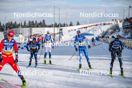 21.01.2024, Oberhof, Germany (GER): Richard Jouve (FRA), William Poromaa (SWE), Perttu Hyvarinen (FIN), Federico Pellegrino (ITA), (l-r)  - FIS world cup cross-country, relay, Oberhof (GER). www.nordicfocus.com. © Authamayou/NordicFocus. Every downloaded picture is fee-liable.