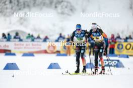 21.01.2024, Oberhof, Germany (GER): Katharina Hennig (GER), Pia Fink (GER), (l-r)  - FIS world cup cross-country, relay, Oberhof (GER). www.nordicfocus.com. © Modica/NordicFocus. Every downloaded picture is fee-liable.
