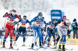 21.01.2024, Oberhof, Germany (GER): Kristin Austgulen Fosnaes (NOR), Johanna Matintalo (FIN), Katherine Sauerbrey (GER), (l-r)  - FIS world cup cross-country, relay, Oberhof (GER). www.nordicfocus.com. © Modica/NordicFocus. Every downloaded picture is fee-liable.