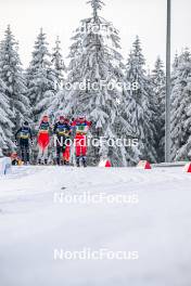 21.01.2024, Oberhof, Germany (GER): Caterina Ganz (ITA), Desiree Steiner (SUI), Verena Veit (GER), Mathilde Myhrvold (NOR), (l-r)  - FIS world cup cross-country, relay, Oberhof (GER). www.nordicfocus.com. © Authamayou/NordicFocus. Every downloaded picture is fee-liable.