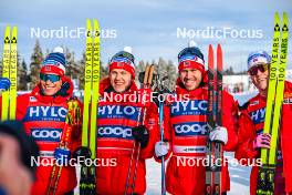 21.01.2024, Oberhof, Germany (GER): Martin Loewstroem Nyenget (NOR), Erik Valnes (NOR), Paal Golberg (NOR), Johannes Hoesflot Klaebo (NOR), (l-r)  - FIS world cup cross-country, relay, Oberhof (GER). www.nordicfocus.com. © Authamayou/NordicFocus. Every downloaded picture is fee-liable.