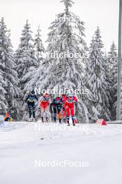 21.01.2024, Oberhof, Germany (GER): Caterina Ganz (ITA), Desiree Steiner (SUI), Verena Veit (GER), Mathilde Myhrvold (NOR), (l-r)  - FIS world cup cross-country, relay, Oberhof (GER). www.nordicfocus.com. © Authamayou/NordicFocus. Every downloaded picture is fee-liable.