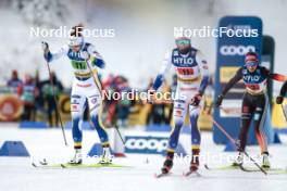 21.01.2024, Oberhof, Germany (GER): Sofia Henriksson (SWE), Emma Ribom (SWE), Katherine Sauerbrey (GER), (l-r)  - FIS world cup cross-country, relay, Oberhof (GER). www.nordicfocus.com. © Modica/NordicFocus. Every downloaded picture is fee-liable.