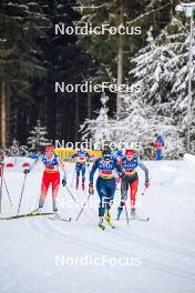 21.01.2024, Oberhof, Germany (GER): Giuliana Werro (SUI), Anna Comarella (ITA), Liliane Gagnon (CAN), (l-r)  - FIS world cup cross-country, relay, Oberhof (GER). www.nordicfocus.com. © Authamayou/NordicFocus. Every downloaded picture is fee-liable.
