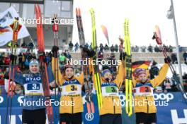 21.01.2024, Oberhof, Germany (GER): Victoria Carl (GER), Pia Fink (GER), Katharina Hennig (GER), Katherine Sauerbrey (GER), (l-r)  - FIS world cup cross-country, relay, Oberhof (GER). www.nordicfocus.com. © Modica/NordicFocus. Every downloaded picture is fee-liable.