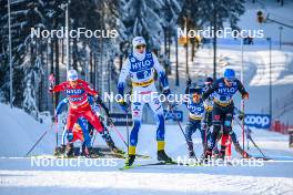 21.01.2024, Oberhof, Germany (GER): Johannes Hoesflot Klaebo (NOR), Lucas Boegl (GER), (l-r)  - FIS world cup cross-country, relay, Oberhof (GER). www.nordicfocus.com. © Authamayou/NordicFocus. Every downloaded picture is fee-liable.