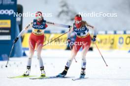 21.01.2024, Oberhof, Germany (GER): Marina Kaelin (SUI), Alina Meier (SUI), (l-r)  - FIS world cup cross-country, relay, Oberhof (GER). www.nordicfocus.com. © Modica/NordicFocus. Every downloaded picture is fee-liable.