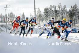 21.01.2024, Oberhof, Germany (GER): Ilan Pittier (SUI), Giandomenico Salvadori (ITA), Jan-Friedrich Doerks (GER), Johan Haeggstroem (SWE), Lauri Vuorinen (FIN), (l-r)  - FIS world cup cross-country, relay, Oberhof (GER). www.nordicfocus.com. © Modica/NordicFocus. Every downloaded picture is fee-liable.