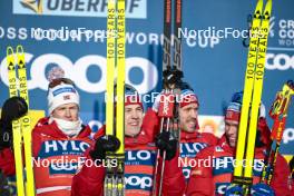 21.01.2024, Oberhof, Germany (GER): Johannes Hoesflot Klaebo (NOR), Paal Golberg (NOR), Erik Valnes (NOR), Martin Loewstroem Nyenget (NOR), (l-r)  - FIS world cup cross-country, relay, Oberhof (GER). www.nordicfocus.com. © Modica/NordicFocus. Every downloaded picture is fee-liable.