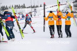 21.01.2024, Oberhof, Germany (GER): Victoria Carl (GER), Pia Fink (GER), Katherine Sauerbrey (GER), Katharina Hennig (GER), (l-r)  - FIS world cup cross-country, relay, Oberhof (GER). www.nordicfocus.com. © Authamayou/NordicFocus. Every downloaded picture is fee-liable.