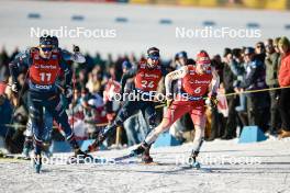 27.01.2024, Goms, Switzerland (SUI): Jules Chappaz (FRA), Federico Pellegrino (ITA), Valerio Grond (SUI), (l-r)  - FIS world cup cross-country, individual sprint, Goms (SUI). www.nordicfocus.com. © Modica/NordicFocus. Every downloaded picture is fee-liable.