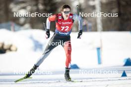 27.01.2024, Goms, Switzerland (SUI): Derek Deuling (CAN) - FIS world cup cross-country, individual sprint, Goms (SUI). www.nordicfocus.com. © Modica/NordicFocus. Every downloaded picture is fee-liable.