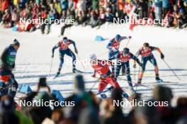 27.01.2024, Goms, Switzerland (SUI): Johannes Hoesflot Klaebo (NOR), Riccardo Bernardi (ITA), (l-r)  - FIS world cup cross-country, individual sprint, Goms (SUI). www.nordicfocus.com. © Modica/NordicFocus. Every downloaded picture is fee-liable.
