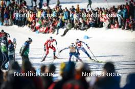 27.01.2024, Goms, Switzerland (SUI): Tiril Udnes Weng (NOR), Jessie Diggins (USA), Frida Karlsson (SWE), (l-r)  - FIS world cup cross-country, individual sprint, Goms (SUI). www.nordicfocus.com. © Modica/NordicFocus. Every downloaded picture is fee-liable.