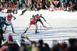 27.01.2024, Goms, Switzerland (SUI): Oskar Svensson (SWE), Valerio Grond (SUI), Federico Pellegrino (ITA), (l-r)  - FIS world cup cross-country, individual sprint, Goms (SUI). www.nordicfocus.com. © Modica/NordicFocus. Every downloaded picture is fee-liable.