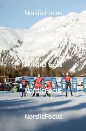 27.01.2024, Goms, Switzerland (SUI): Michael Hellweger (ITA), Johannes Hoesflot Klaebo (NOR), Valerio Grond (SUI), Lucas Chanavat (FRA), (l-r)  - FIS world cup cross-country, individual sprint, Goms (SUI). www.nordicfocus.com. © Modica/NordicFocus. Every downloaded picture is fee-liable.