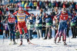 27.01.2024, Goms, Switzerland (SUI): Simone Mocellini (ITA), Harald Oestberg Amundsen (NOR), Ben Ogden (USA), (l-r)  - FIS world cup cross-country, individual sprint, Goms (SUI). www.nordicfocus.com. © Modica/NordicFocus. Every downloaded picture is fee-liable.