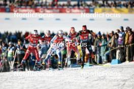 27.01.2024, Goms, Switzerland (SUI): Mathilde Myhrvold (NOR), Maja Dahlqvist (SWE), Coletta Rydzek (GER), (l-r)  - FIS world cup cross-country, individual sprint, Goms (SUI). www.nordicfocus.com. © Modica/NordicFocus. Every downloaded picture is fee-liable.